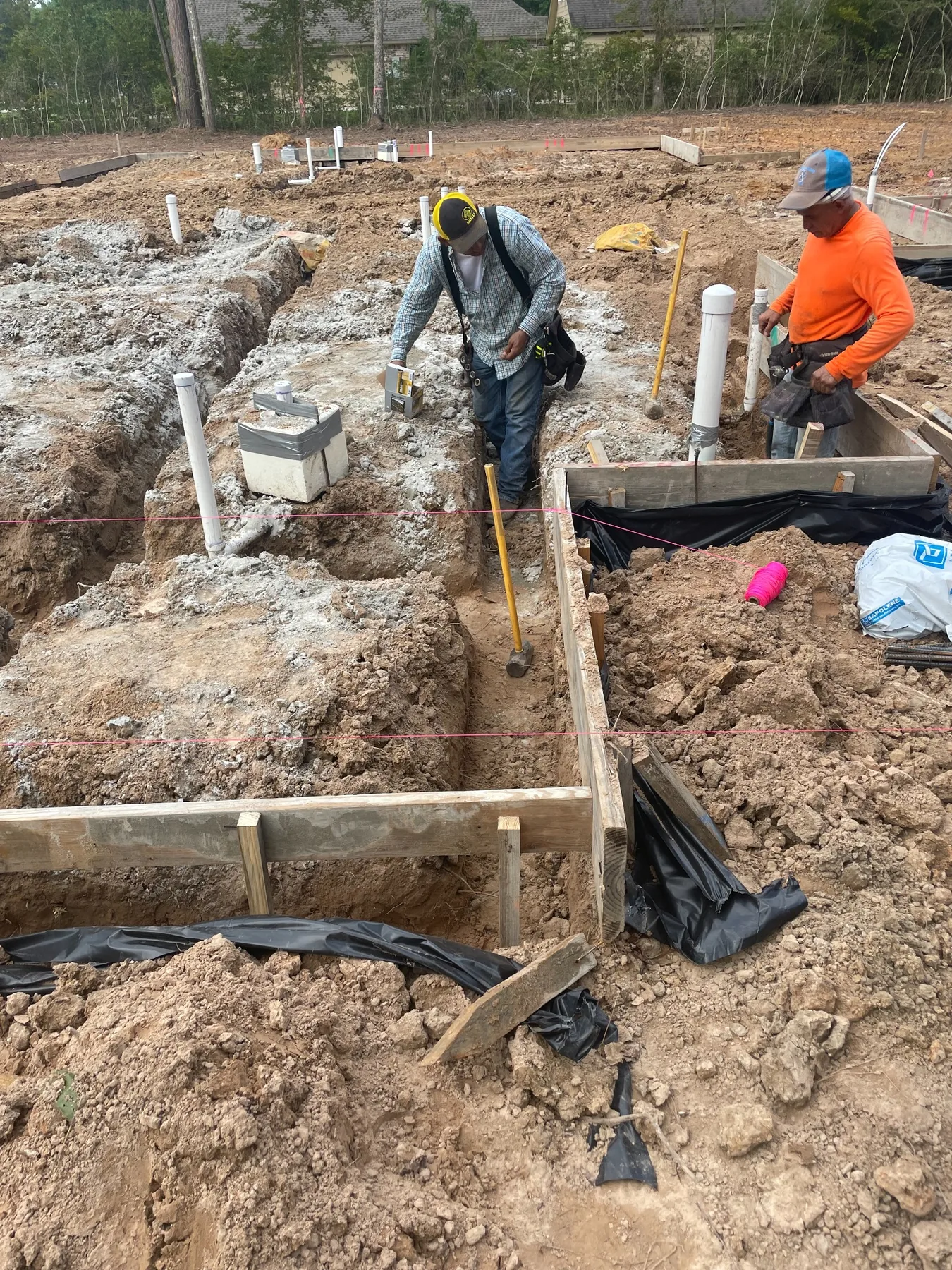 Foundation trenching and layout