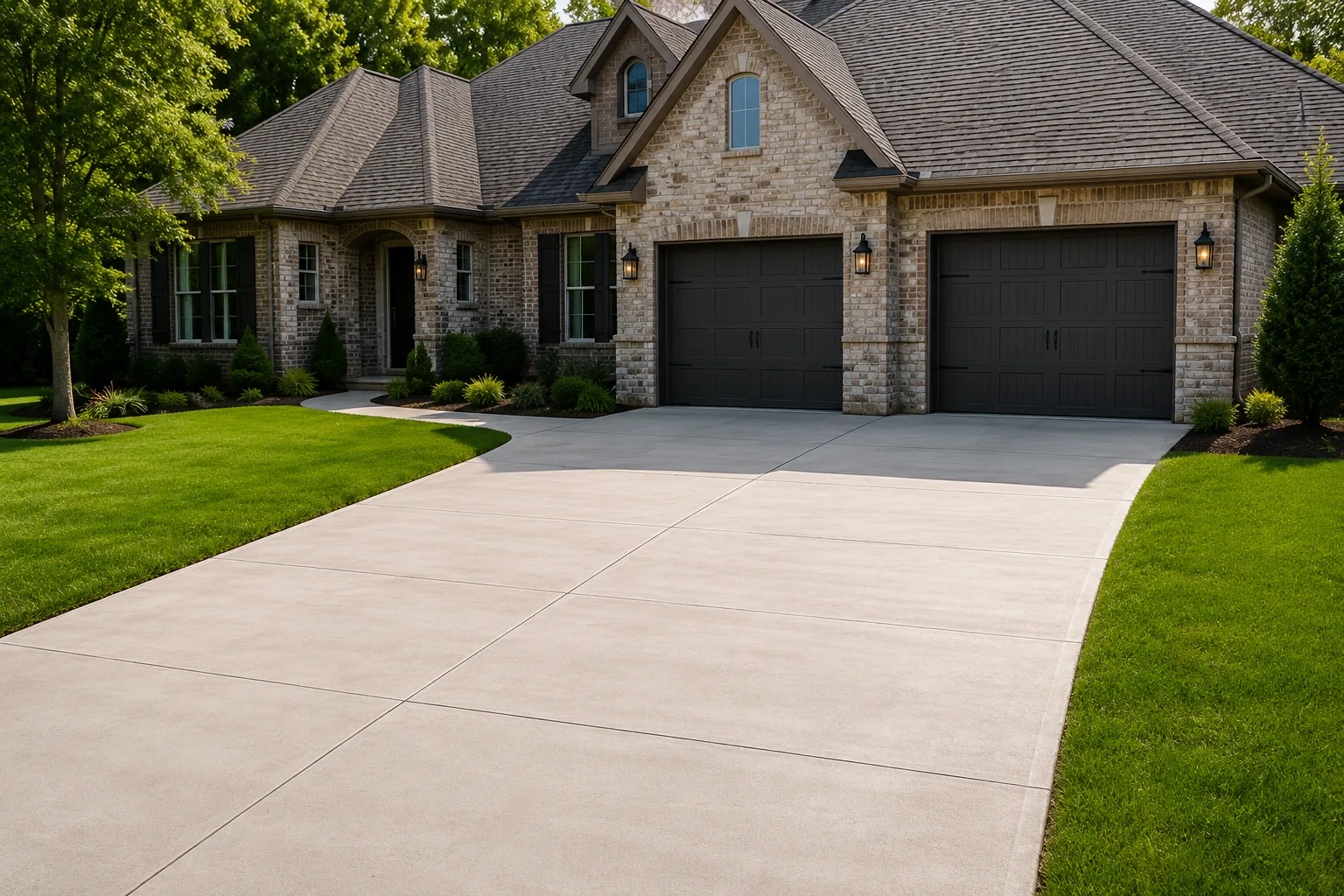Residential concrete driveway